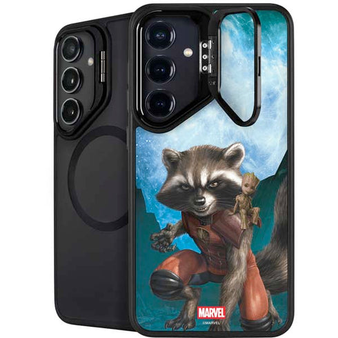 Marvel Rocket and Baby Groot Cosmic Bond Galaxy S25 Kickstand Case